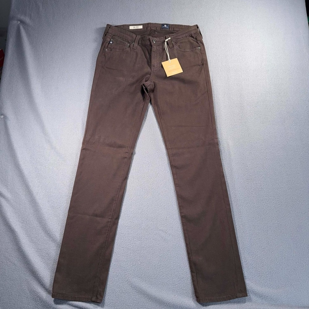 AG Adriano‎ Goldschmied The Stilt Cigarette Leg Jeans Brown Womens 30x30.5 NWT